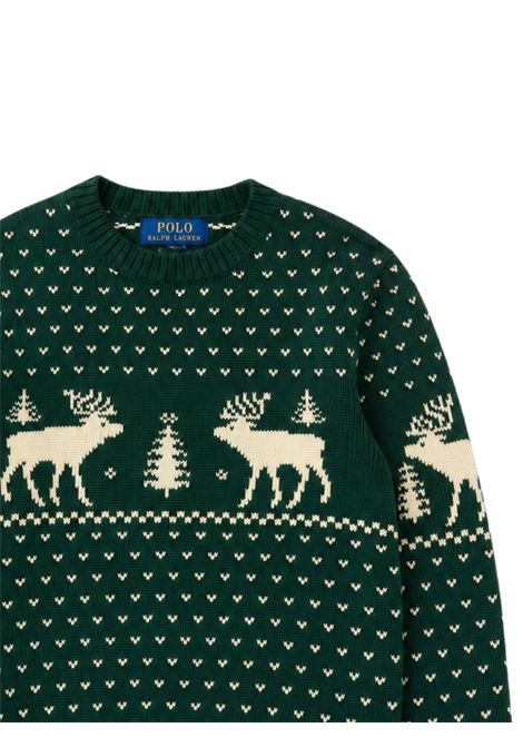Green wool sweater for children RALPH LAUREN | 981052/DEBVERDE
